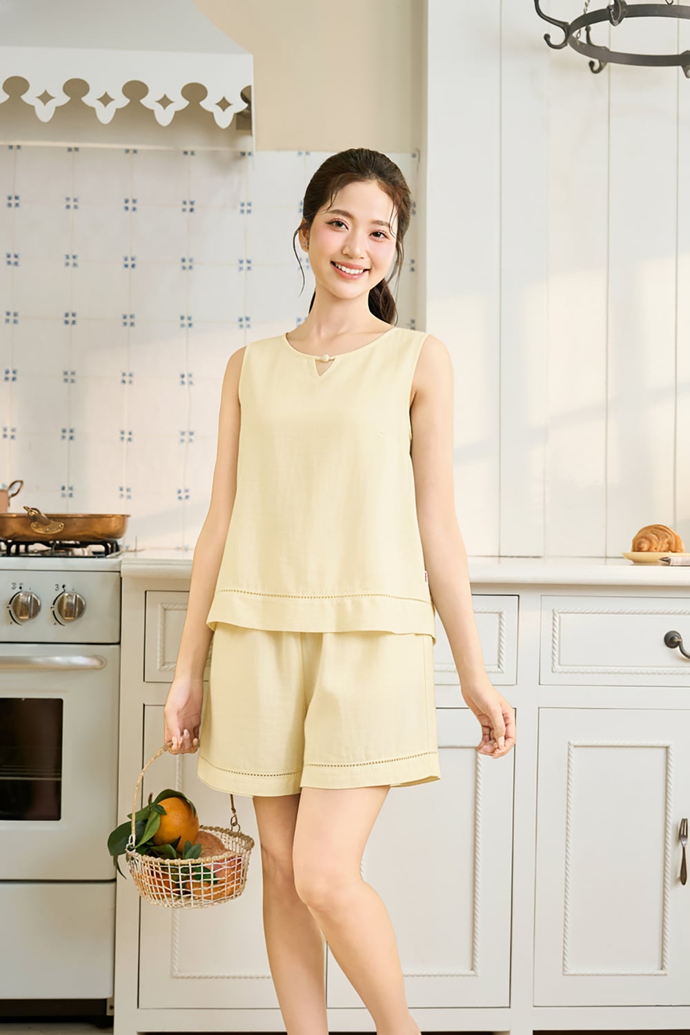 Bộ đùi sát nách cổ phối hạt mộc