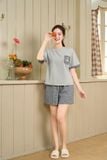  Bộ đồ mặc nhà Cotton phối quần thô kẻ caro túi ốp gấu 