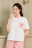  Bộ đồ mặc nhà Cotton phối quần thô kẻ caro túi ốp gấu 