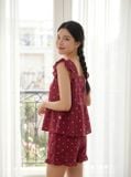  Bộ đùi đũi vân mây cổ vuông tay cánh tiên 