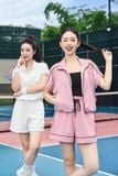  Áo khoác gió thô dáng croptop Breezy chun rút gấu 