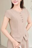  Set đùi nữ Cardina Áo ký giả tay hến quần cạp chun chất liệu thô Hàn 