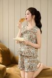  Bộ đồ lanh đùi nữ sát nách cổ tim gấu bèo. 