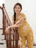  Bộ lanh áo cộc phối gấu quần lửng 