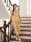  Bộ lanh áo cộc phối gấu quần lửng 