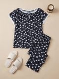  Bộ lanh áo cộc phối gấu quần lửng 