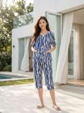  Bộ lanh áo cộc quần lửng cổ V 