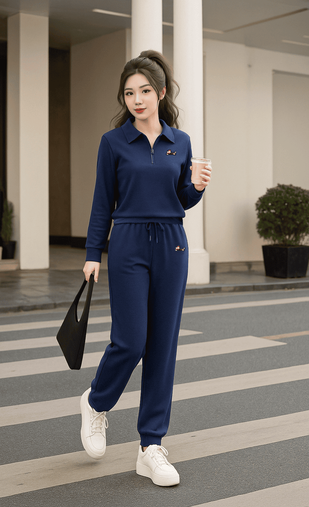  Bộ đồ thể thao Cardina vải nỉ cotton da cá cổ đức tay dài quần bo gấu 