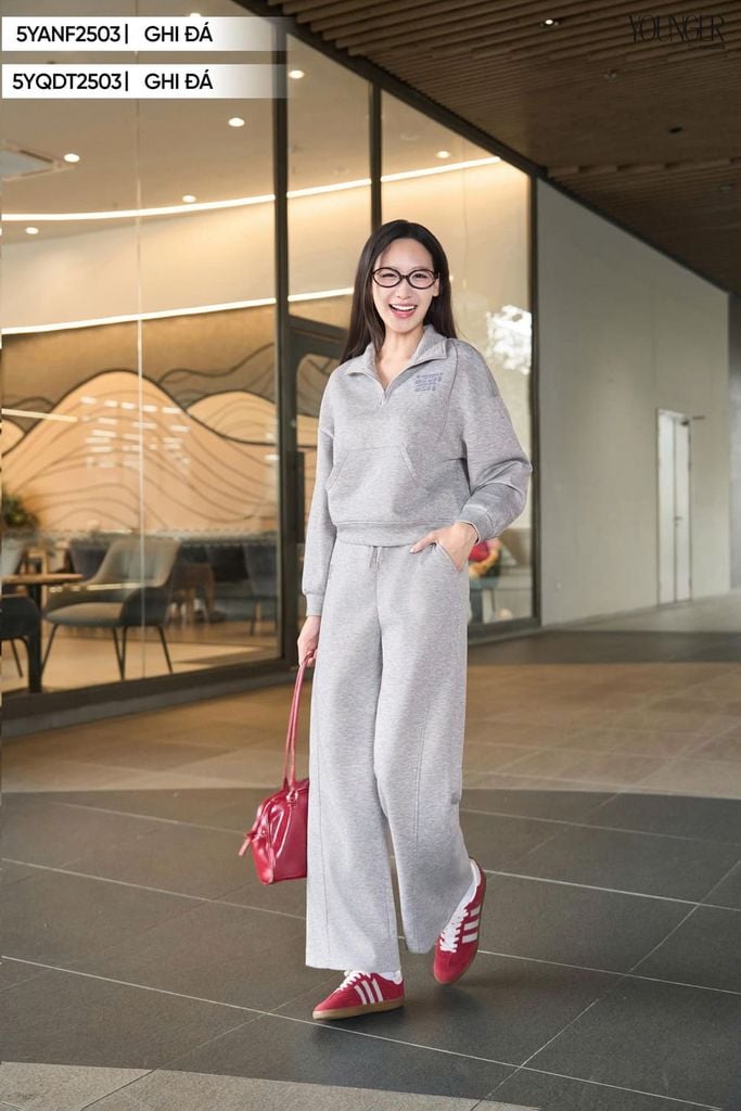  Quần suông dài cạp chun có dây rút chất umi mềm, ấm 