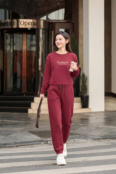  Bộ đồ Thể thao Vải Umi dài tay quần bo gấu cổ tròn đôi 