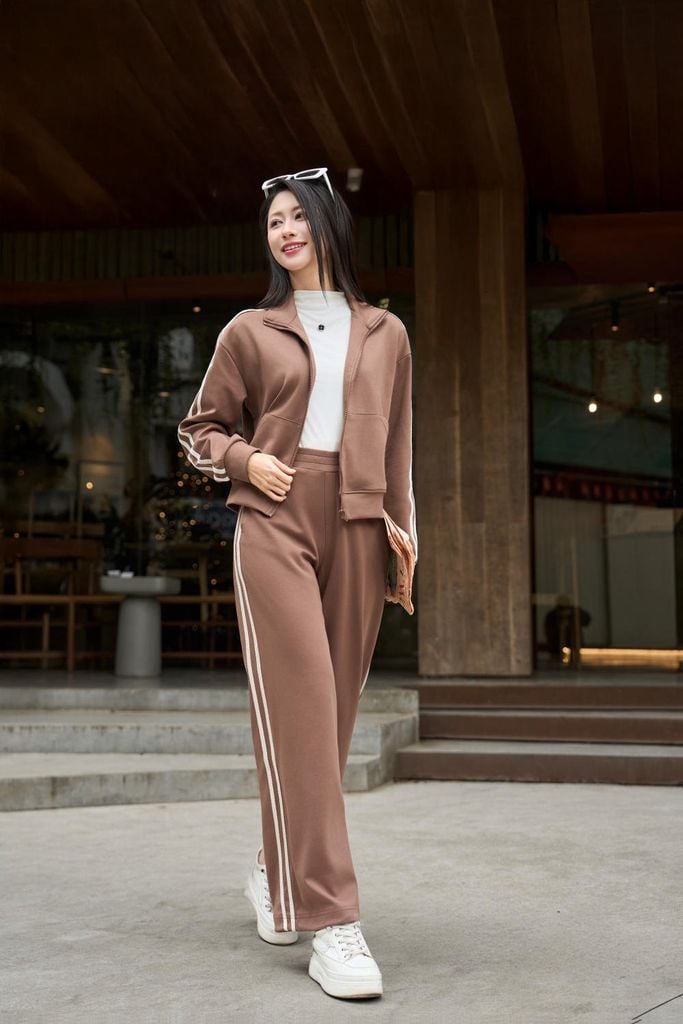  Quần dài thể thao nữ vải Umi dáng suông gấu dây rút 