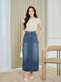  Gemnohu tải ứng dụng jean dáng suông dài cạp cao xẻ sau 