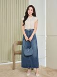  Gemnohu tải ứng dụng jean dáng suông dài cạp cao xẻ sau 