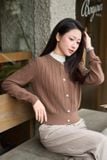  Áo len cardigan dài tay bo gấu 