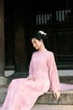  Áo dài Xuân An chất tơ in 3D Trúc Nhũ có lót chiffon (Giá chưa kèm quần) 