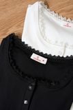  Áo tăm lạnh tay cộc cổ trụ phối viền cổ ren 