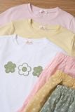  Bộ đồ nữ Cotton đùi cổ tròn tay cộc họa tiết hoa thêu 