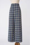  Quần dài ống suông cạp cao chun sau chất dạ kẻ 