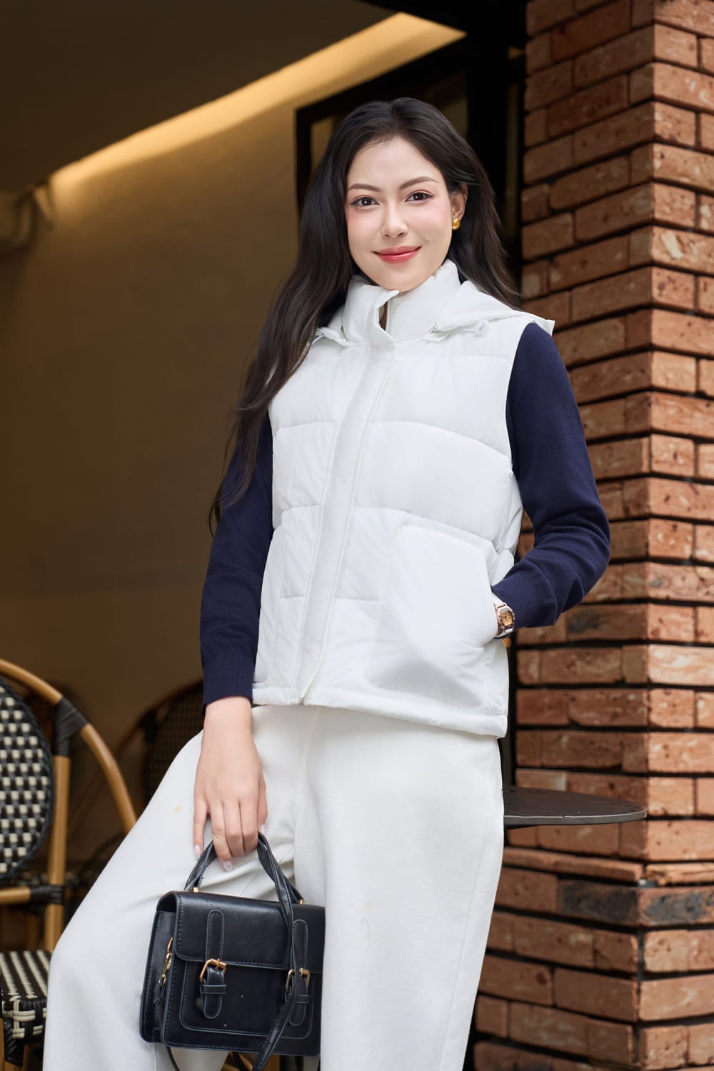 Áo phao gile sành điệu, layer đa phong cách