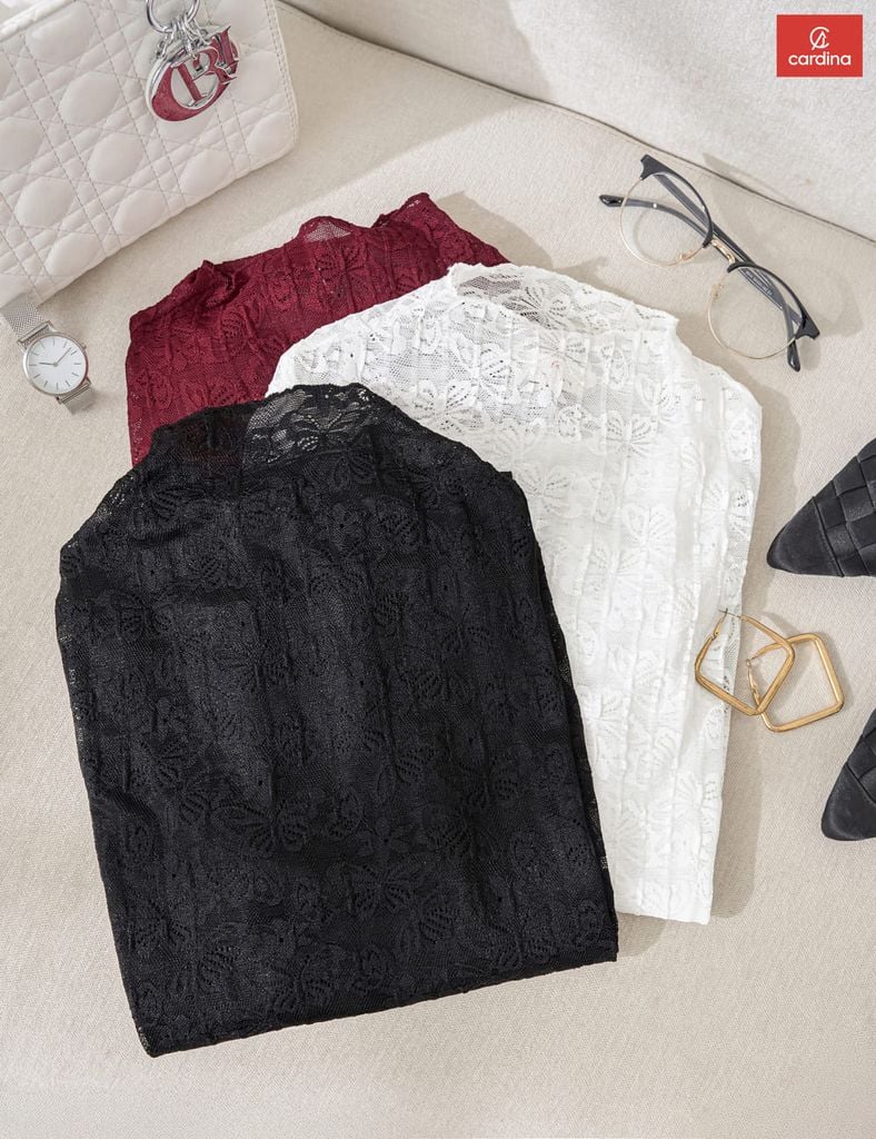  Áo ren dài tay cổ leo mềm mại, tôn dáng 