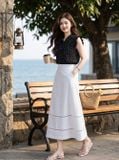  Chân váy xòe trang trí ren dưới gấu 