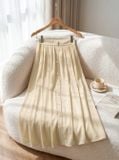  Chân váy chiffon maxi có nẹp trước trang trí 