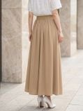  Chân váy chiffon maxi có nẹp trước trang trí 
