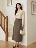  Chân váy dạ dáng A suông bổ mảnh 