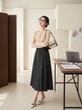  Chân váy denim xòe xếp ly hai bên 