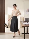  Chân váy denim xòe xếp ly hai bên 