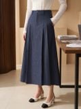  Chân váy denim xòe xếp ly hai bên 