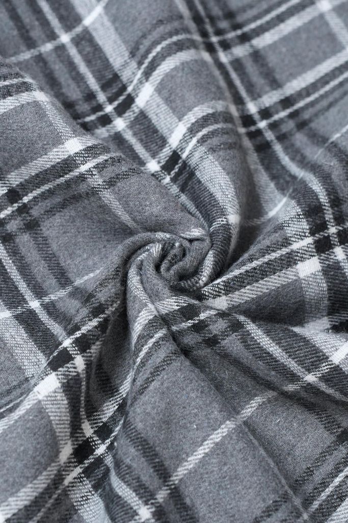  Chân váy dạ kẻ dáng dài thiết kế khóa kéo tinh tế 