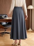  Chân váy tuýt si nhung chéo dáng xòe rủ vạt lệch 