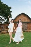  Chân váy Maxi thô thêu cạp chun phối dây mộc tinh tế 