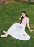  Chân váy Maxi thô thêu cạp chun phối dây mộc tinh tế 