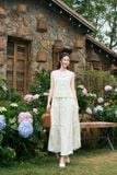  Chân váy maxi nhún tầng cạp chun 