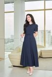  Đầm denim tay cộc cổ đức dáng xòe 