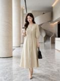  Đầm liền nẹp cài khuy túi ngực giả 