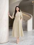  Đầm liền nẹp cài khuy túi ngực giả 