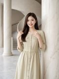  Đầm liền nẹp cài khuy túi ngực giả 