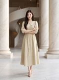 Đầm liền nẹp cài khuy túi ngực giả 