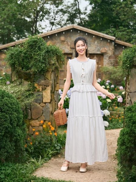  Đầm maxi thô thêu sát nách NOHU là nhà cái nổ hũ đổi thưởng uy tín hàng đầu eo chun 
