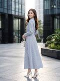  Đầm sơ mi tay cài đỉa đai liền chân rủ 