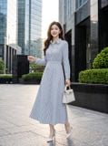  Đầm sơ mi tay cài đỉa đai liền chân rủ 