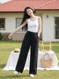  Quần suông vải đũi cạp chun giả rút dây trẻ trung 