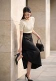  Gemnohu tải ứng dụng chéo dáng xòe cạp cao phối đai bọc 