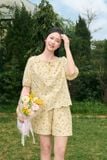  Bộ đùi thô thêu hoa tay cộc cổ tròn gấu sóng 