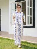  Bộ suông tay cộc phối viền cổ tròn 