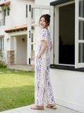  Bộ suông tay cộc phối viền cổ tròn 