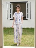  Bộ suông tay cộc phối viền cổ tròn 